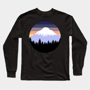 Retro Sunset Pacific Northwest Forest Long Sleeve T-Shirt